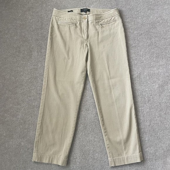 Talbots Pants - Talbots Pants Womens 6 Beige Cropped Signature Casual Straight Leg Stretch